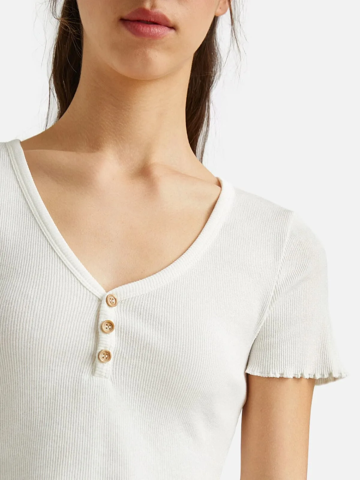 Ribbed Short Sleeves Cropped Top - Image 5