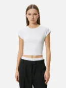 Slim Fit Basic Unpatterned T-shirt - White