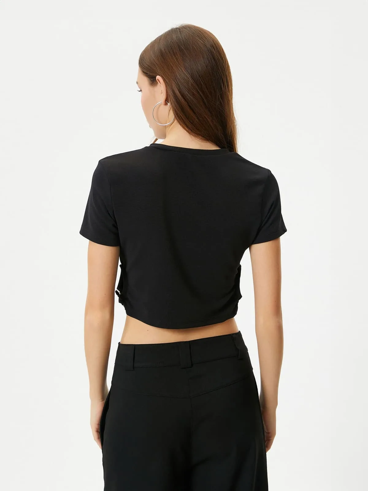 Slim Fit Basic Solid Color T-Shirt - Image 6
