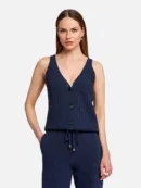 Braid Detailed Sleeveless Flow Top