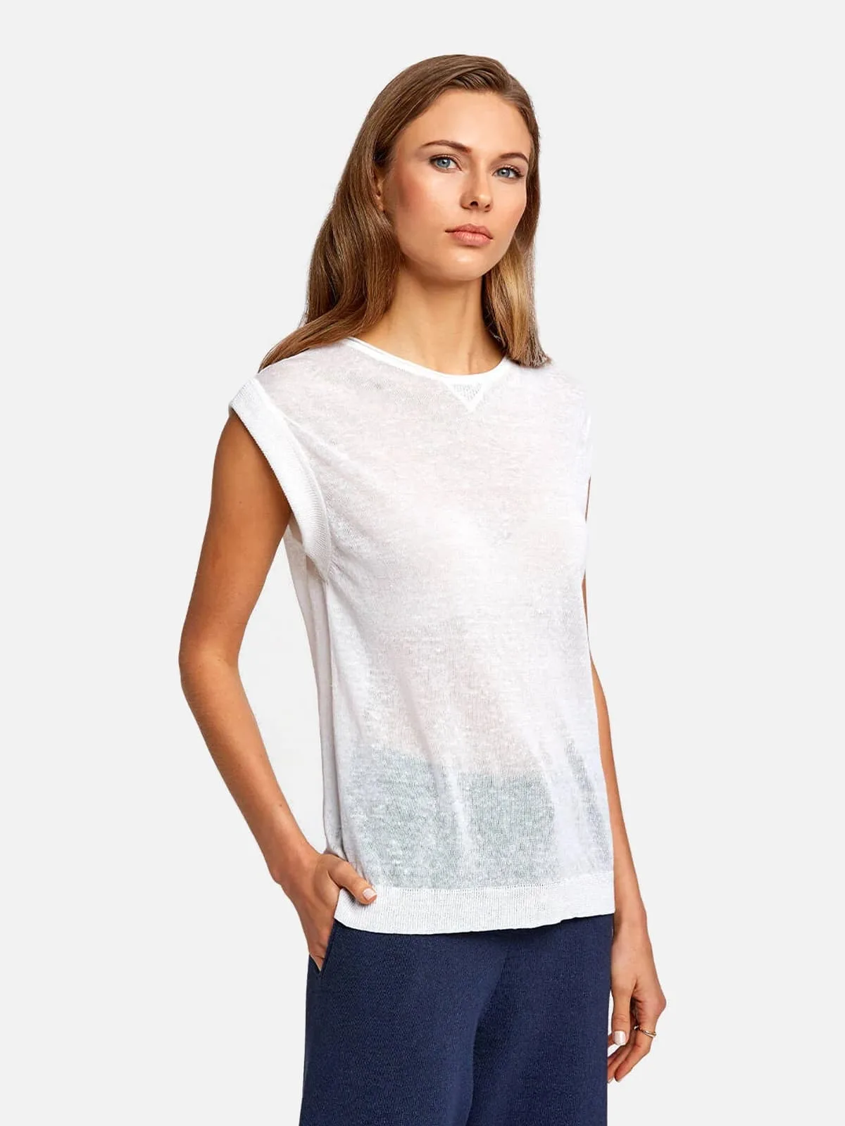 Short Sleeve Round Neck Sweater - Image 5