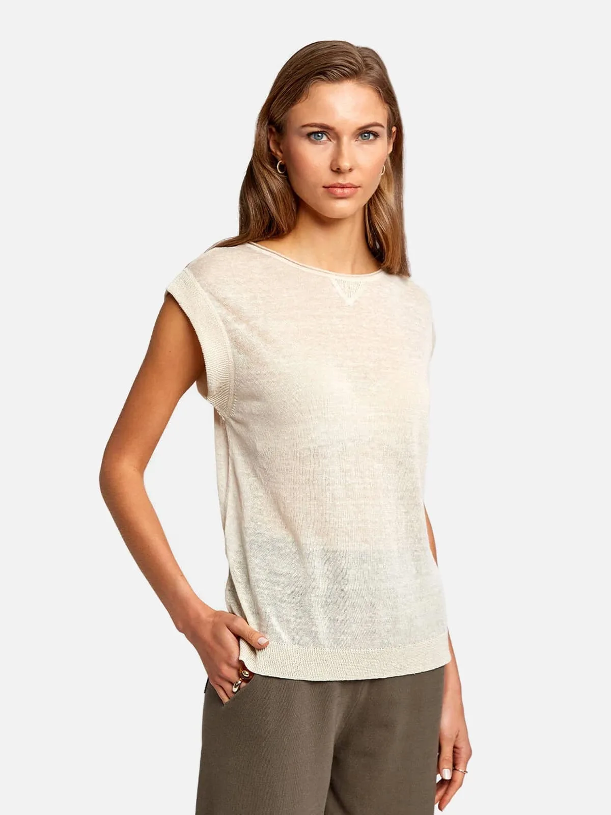 Short Sleeve Round Neck Sweater - Image 7