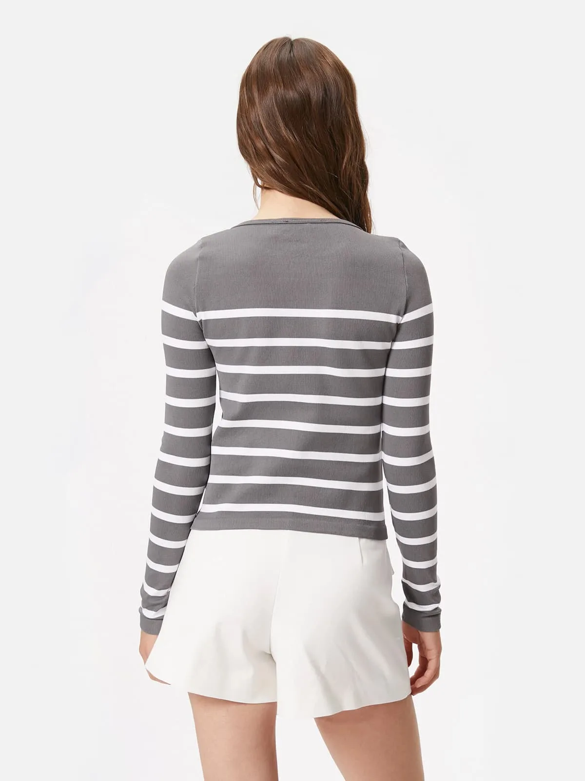 Cotton Long-Sleeve Striped T-shirt - Image 3