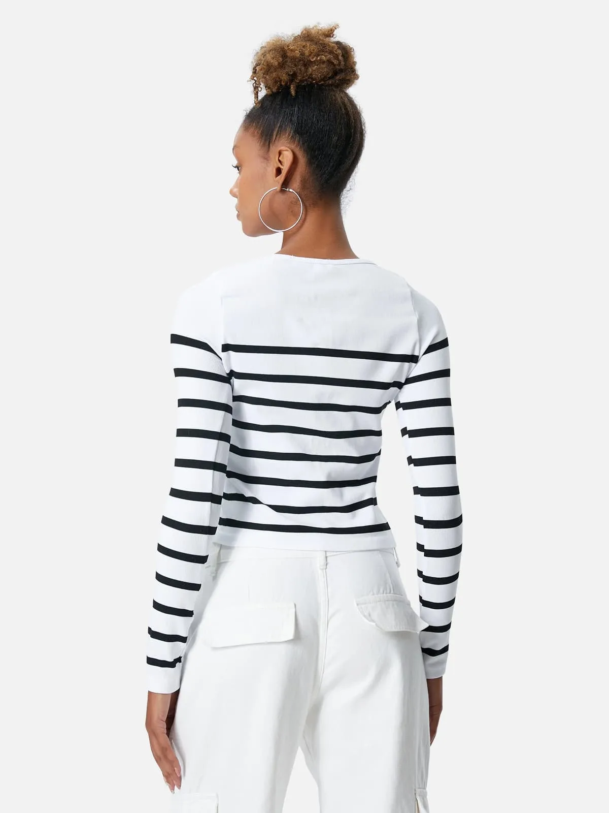 Cotton Long-Sleeve Striped T-shirt - Image 6