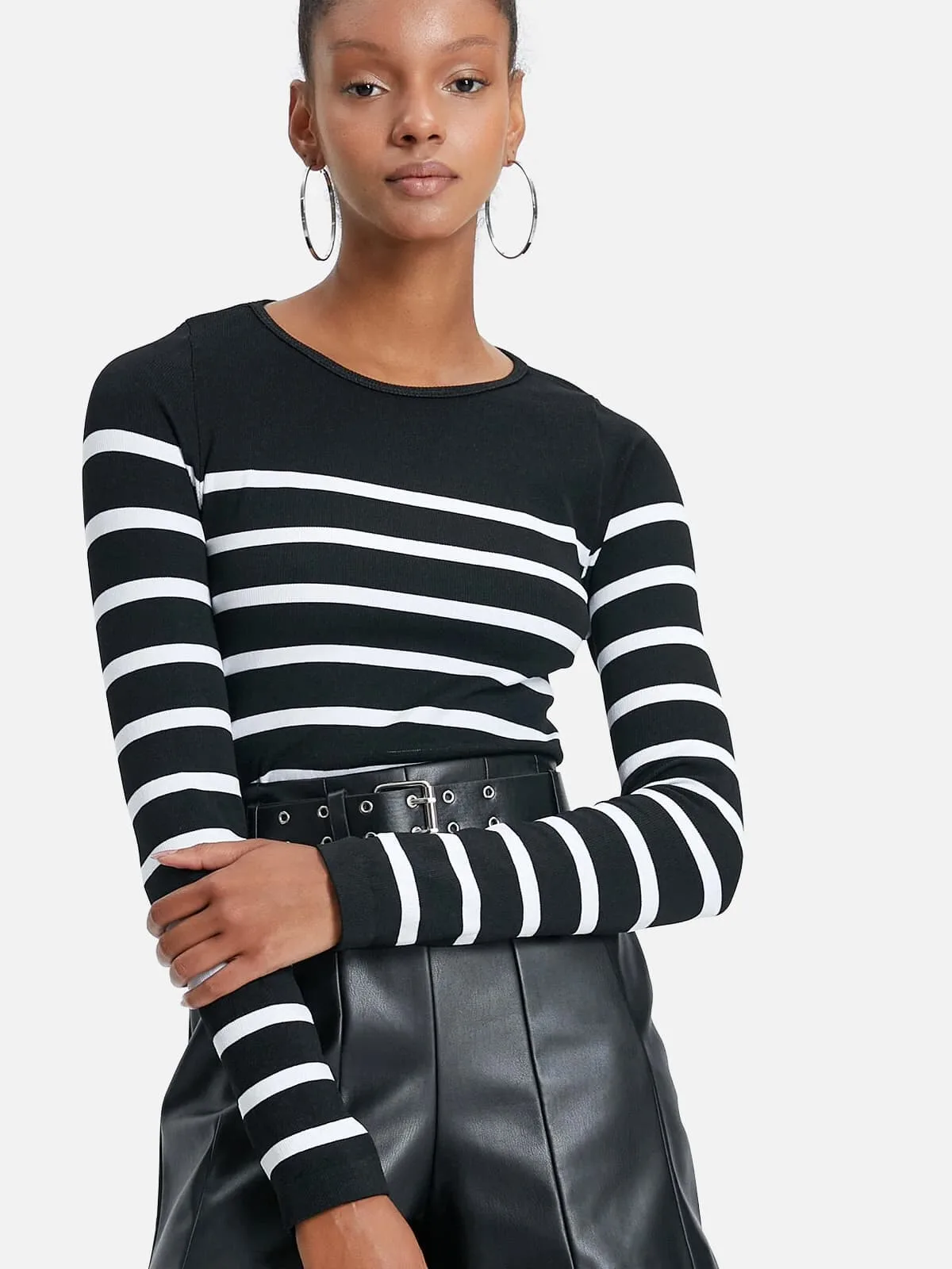 Cotton Long-Sleeve Striped T-shirt - Image 8