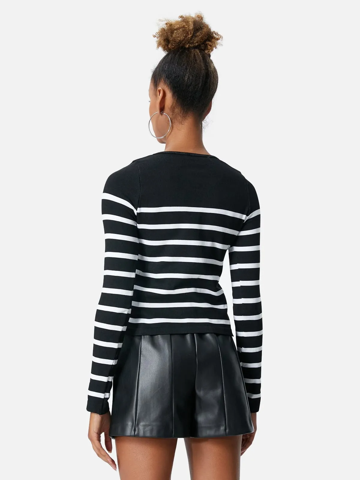 Cotton Long-Sleeve Striped T-shirt - Image 9